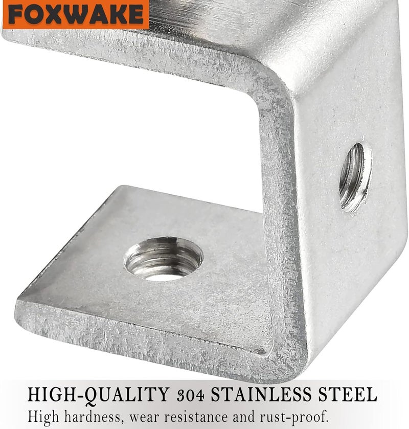foxwake Mini C Clamps Stainless Steel 0.83 Inch for Working, Heavy Duty Small U Clamps for Metal Mounting, Universal Desk Clamp with Stable Wide Jaw Opening/I-Beam Design (10pcs) - Image 4